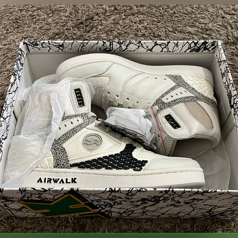AIRWALK Prototype 600 F High Top Skateboard Shoes White Men US 10 (New in Box)